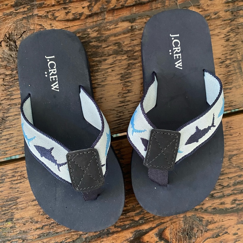 JCrew kids shark flip flops. New